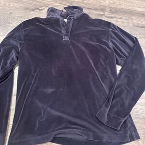 J. Crew Men's Dark Blue Polo Pullover, velvet casual Polo, Y2K